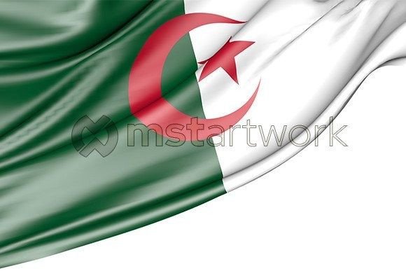 Algeria Flag Isolated on White