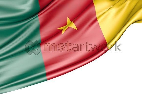 Cameroon Flag Isolated on White