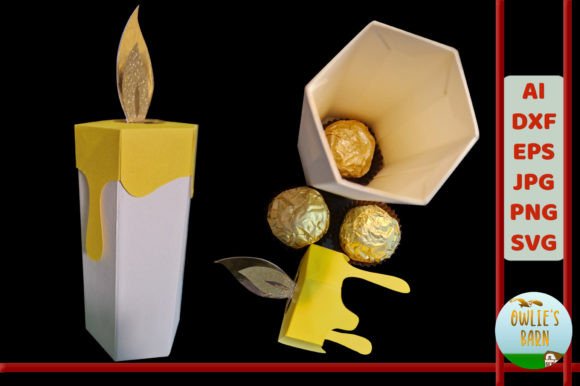 Candle Candy Box: A Festive Digital Design for Creative Gifts and Decor