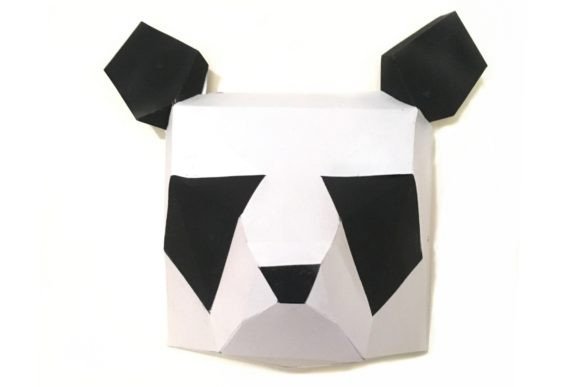 Cute Panda Face Paper Sculpture
