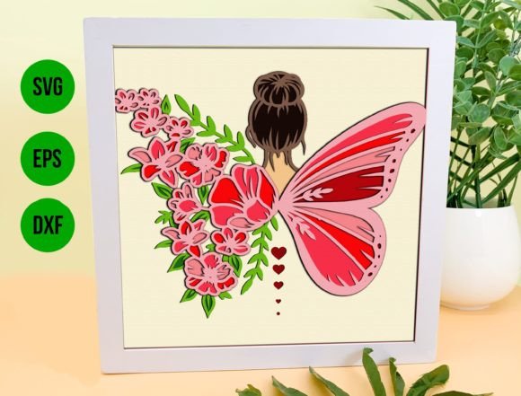Floral Girl Butterfly Fairy Shadow Box: A Creative Canvas for Digital Design