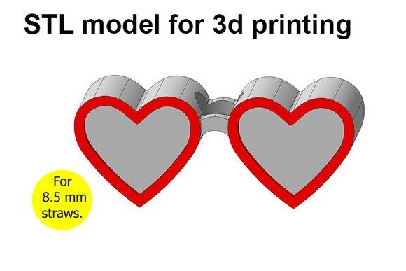 Heart Glasses and Straw Topper: Creative 3D Printing Solutions for Parties and Crafts