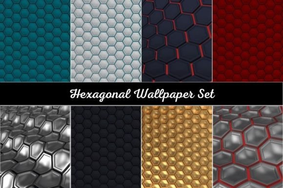 Hexagonal Wallpaper Set