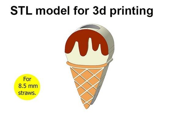 Ice Cream Straw Topper: A Creative and Practical 3D Printing Solution
