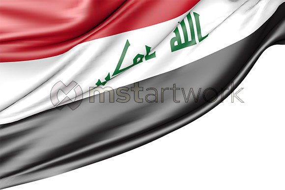 Iraq Flag Isolated on White Background