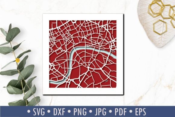 London Cut Out Map 3 Layer Wall Art