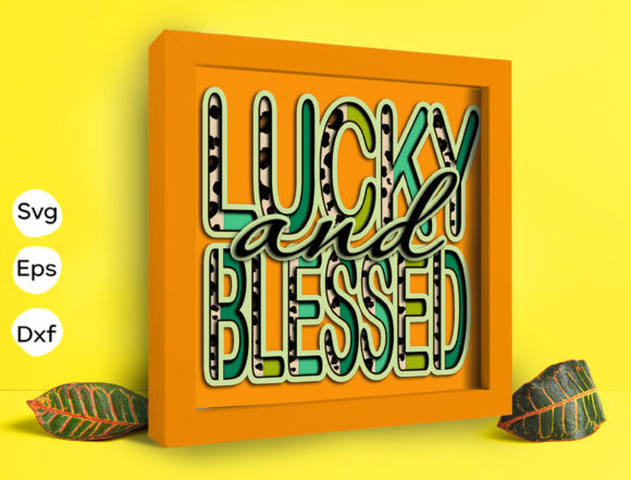 Lucky and Blessed Papercut Light Box