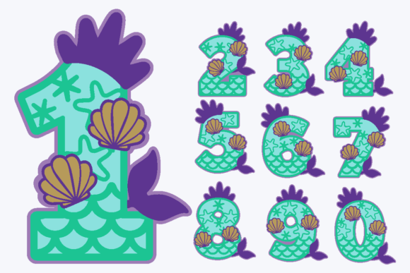 Mermaid Number: A Creative 3D SVG Collection for Digital Crafting
