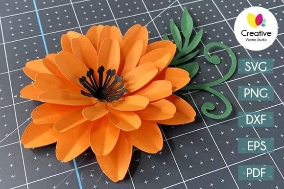 Paper Flower SVG Template №2