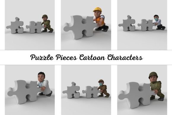 Puzzle Pieces Cartoon Characters: A Creative Resource for Designers and Educators