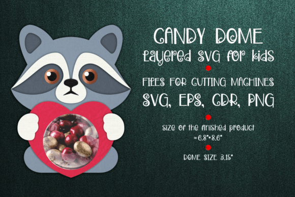 Raccoon Candy Dome Valentine Paper Craft