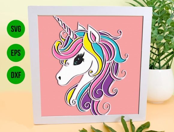 Unicorn Shadow Box SVG for Creative Projects